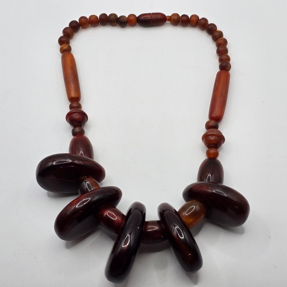 Bead Statement Necklace Women Brown Boho Chunky Festival‎ Statement